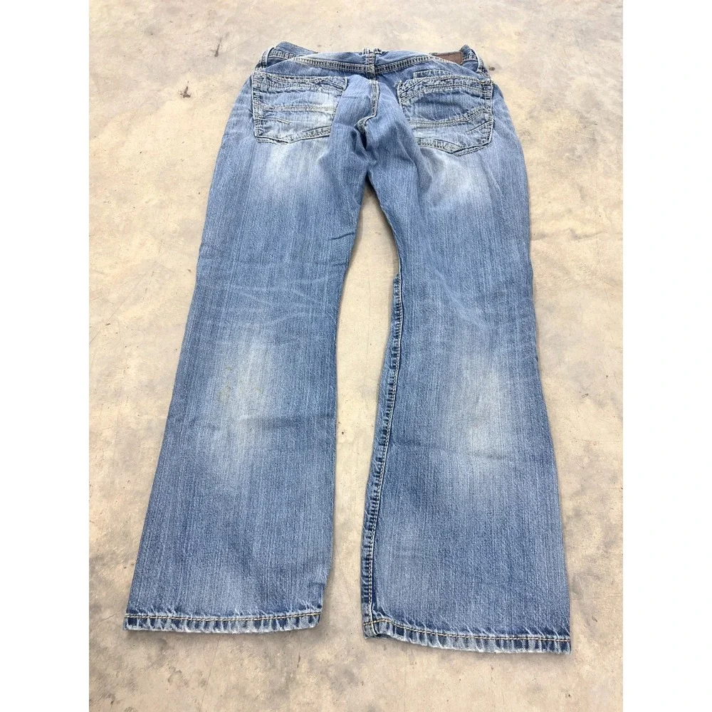 BKE Carter Bootcut Jeans Mens 34R Blue Denim Light Wash Grunge Y2K Streetwear